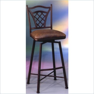 Pastel Furniture Waverly Rust 26" Swivel Bar Stool in Florentine Coffee