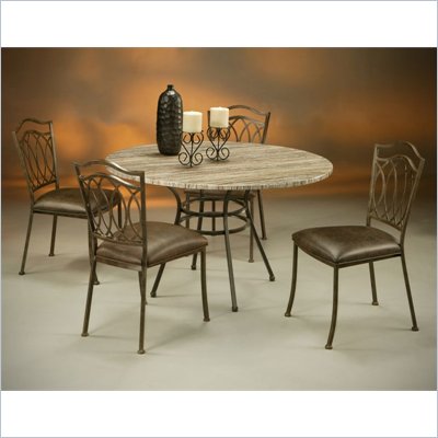 Pastel Furniture Westport Travertine Caster Dining Set in Roletta