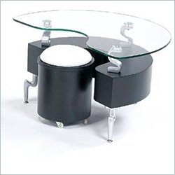 Global Furniture USA Dontai Glass and Black End Table