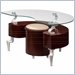 Global Furniture USA Dontai Glass End Table in Matte Mahogony Finish