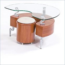 Global Furniture USA Dontai Glass End Table in Matte Natural Finish