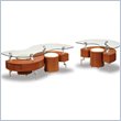 Global Furniture USA Dontai Glass Top Occasional Table Set in High Gloss Cherry