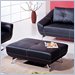 Global Furniture USA Minh Ottoman in Black Leather