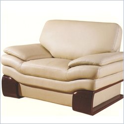 Global Furniture USA White Off White Rika White Leather Club Chair
