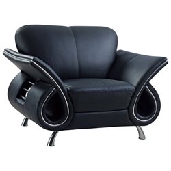 Global Furniture USA Charles Black Leather Club Chair