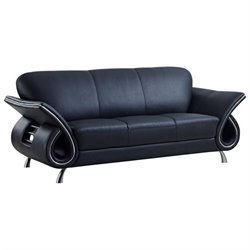 Global Furniture USA Charles Black Leather Sofa