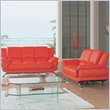 Global Furniture USA Edwards 2-Piece Red Leather Sofa Living Room Set