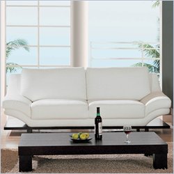 Global Furniture USA 757 Series White Leather Sofa