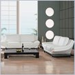 Global Furniture USA 757 Series Sofa and Loveseat Set in White Leather