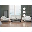 Global Furniture USA 757 Series 3 Piece Sofa Set in White Leather