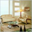 Global Furniture USA Alexander Sofa and Loveseat Set in Tan Leather