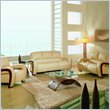 Global Furniture USA Alexander 3 Piece Sofa Set in Tan Leather
