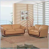 Global Furniture USA 682 Series Sofa and Loveseat Set in Cappucino Leather
