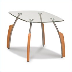 Global Furniture USA Francis End Table with Glass Top in Cherry