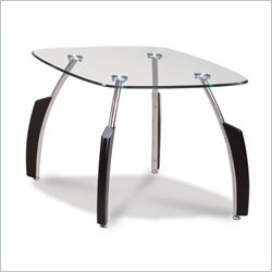Global Furniture USA Francis End Table with Glass Top in Black