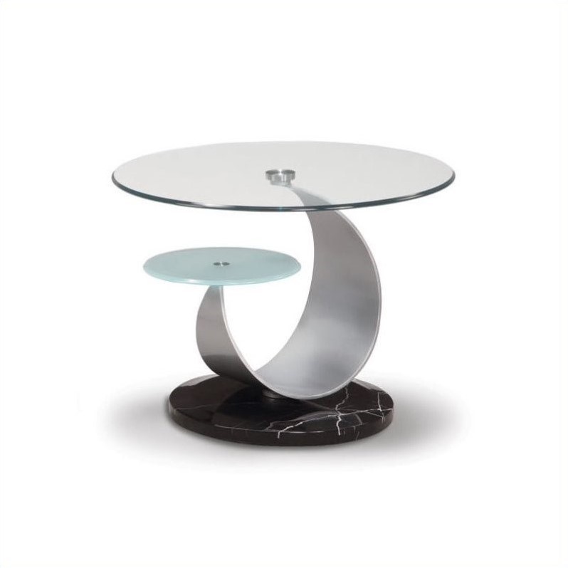Global Furniture 161E End Table in Black/Silver