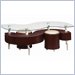 Global Furniture USA Dontai Glass Top Coffee Table in Mahogany Finish