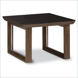 Global Furniture USA 498 End Table with Black Glass Top