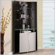 ADD TO YOUR SET: Global Furniture USA Corner Home Bar Unit in Black and Silver
