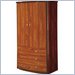 Global Furniture USA Wardrobe Armoire w/ 3 Drawers in Medium Wood Finish