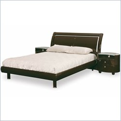 Global Furniture USA Emily Wood Sleigh Bed 5 Piece Bedroom Set in Wenge