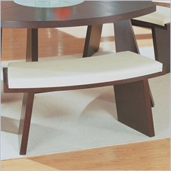 Global Furniture USA Dining Side Bench Chair with Off White Cushion