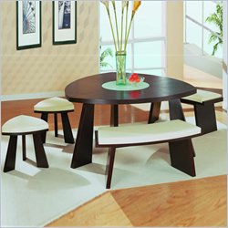 Global Furniture USA Triangular 5 Piece Dining Set in Cappuccino