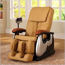 Global Furniture USA Black or Camel Massage Chair with MP3 Player and Speaker