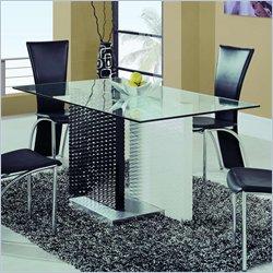 Global Funiture USA Dining Table with Black and White Steel Base