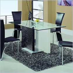 Global Funiture USA Black and White Base 5 PC Dining Table Set
