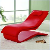 Global Furniture USA Red Vinyl Chaise Lounge