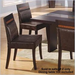 Global Furniture USA Amanda Fabric Dining Side Chair in Wenge Finish