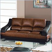 rent to own furniture Global Furniture USA Breken Leather Match Sofa in Tan and Brown