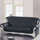rent to own furniture Global Furniture USA Rayton Black and Silver Bonded Leather Match Sofa