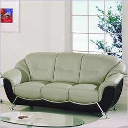 Global Furniture USA Chartis Bonded Leather Sofa in Grey and Black