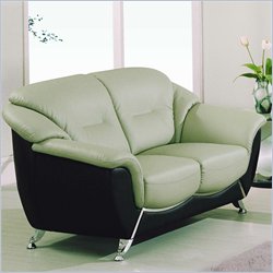 Global Furniture USA Chartis Bonded Leather Loveseat in Grey and Black