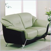 rent to own furniture Global Furniture USA Chartis Bonded Leather Loveseat in Grey and Black