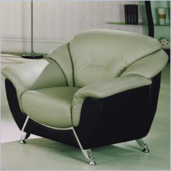 Global Furniture USA Chartis Bonded Leather Chair in Grey and Black