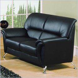 Global Furniture USA Evan Vinyl Loveseat in Black