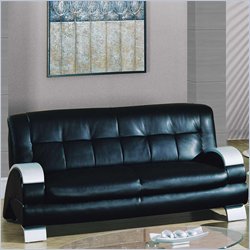 Global Furniture USA Sonda Black Bonded Leather Match Sofa