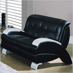 Global Furniture USA Sonda Black Bonded Leather Match Loveseat