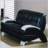 rent to own furniture Global Furniture USA Sonda Black Bonded Leather Match Loveseat