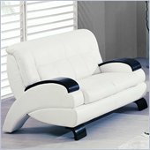 rent to own furniture Global Furniture USA Sonda White Bonded Leather Match Loveseat