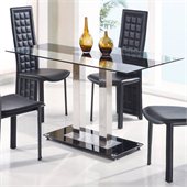 Global Furniture USA Jord Glass Dining Table in Black Stripe