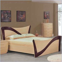 Global Furniture USA Ashley Bed in Beige and Brown
