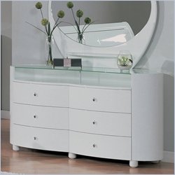 Global Furniture USA Emily Six Drawer Dresser in White