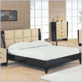Global Furniture USA Simone Upholstered Bed in Beige and Black