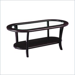 Global Furniture USA Eleanda Oval Coffee Table in Glossy Wenge