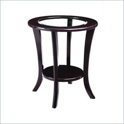 Global Furniture USA Eleanda Round End Table in Glossy Wenge