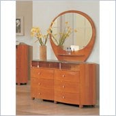 Global Furniture USA Emily Dresser and Mirror Set in Cherry